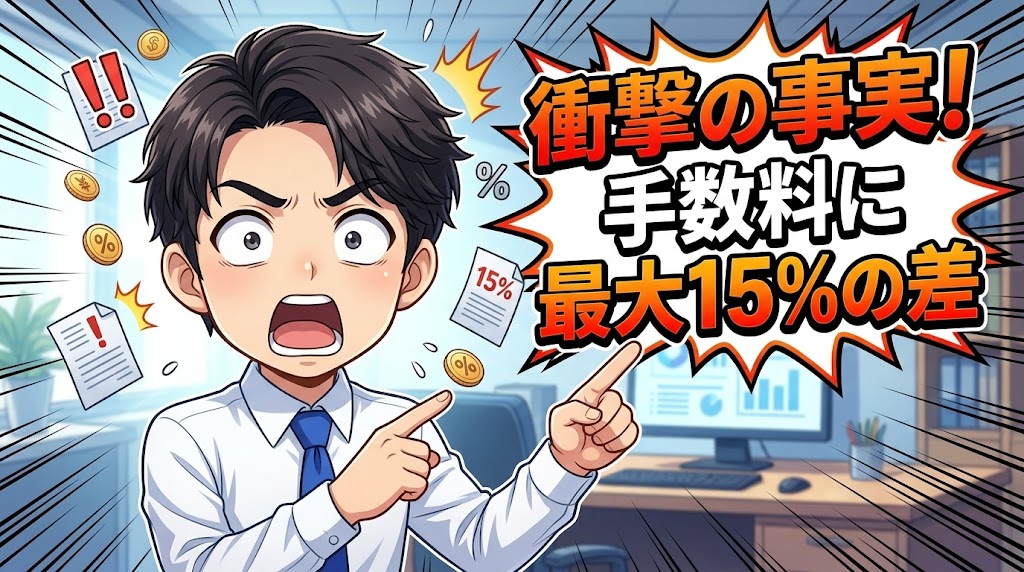 3社同時見積もりでわかった衝撃の事実！手数料に最大15%の差