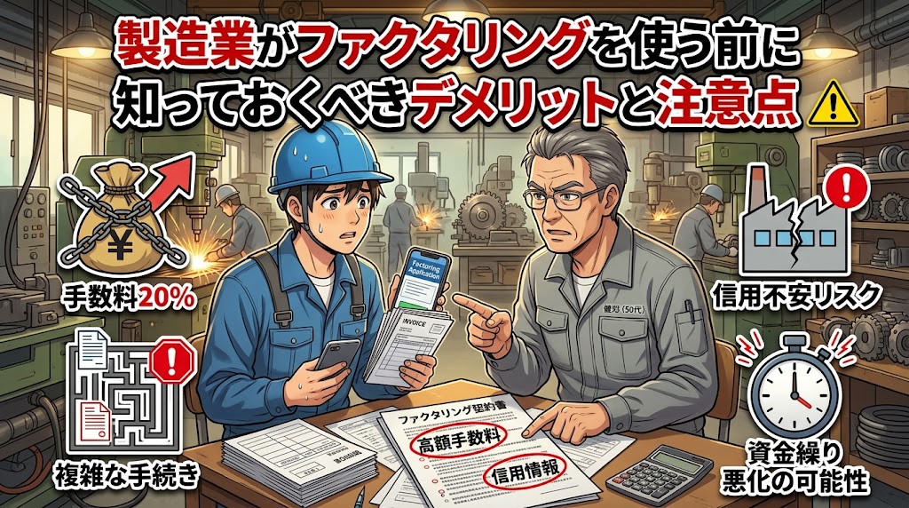 製造業がファクタリングを使う前に知っておくべきデメリットと注意点