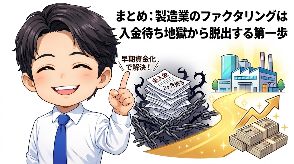 まとめ：製造業のファクタリングは「入金待ち地獄」から脱出する第一歩