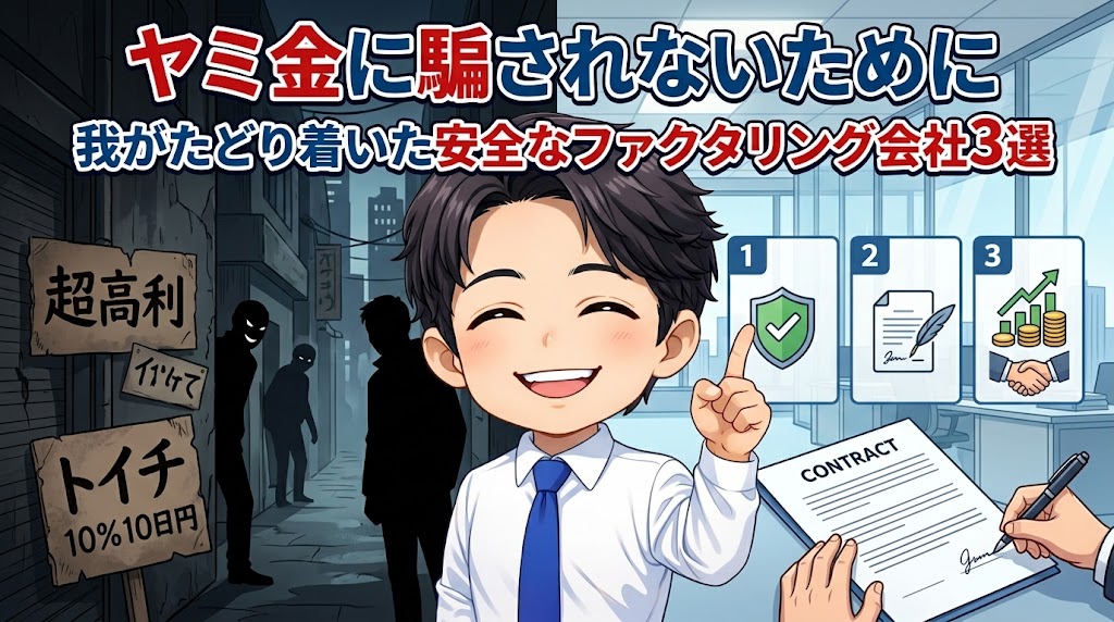 ヤミ金に騙されないために私がたどり着いた安全なファクタリング会社3選