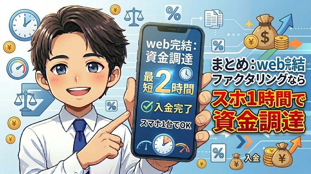 まとめ：web完結ファクタリングならスマホ1台で最短2時間の資金調達