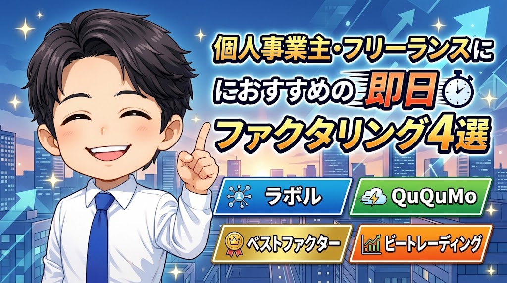 個人事業主・フリーランスにおすすめの即日ファクタリング4選