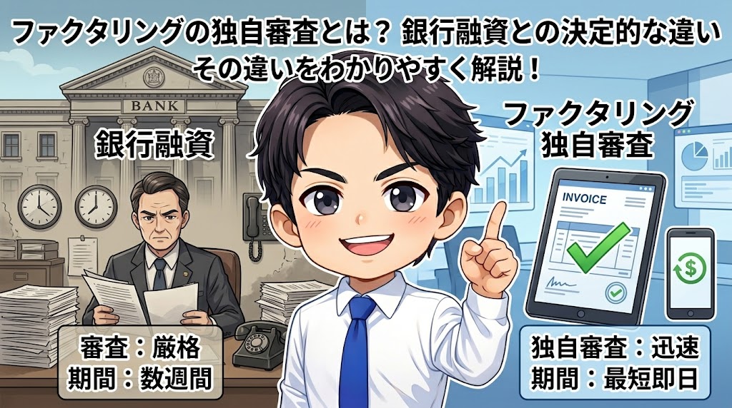 ファクタリングの独自審査とは?銀行融資との決定的な違い