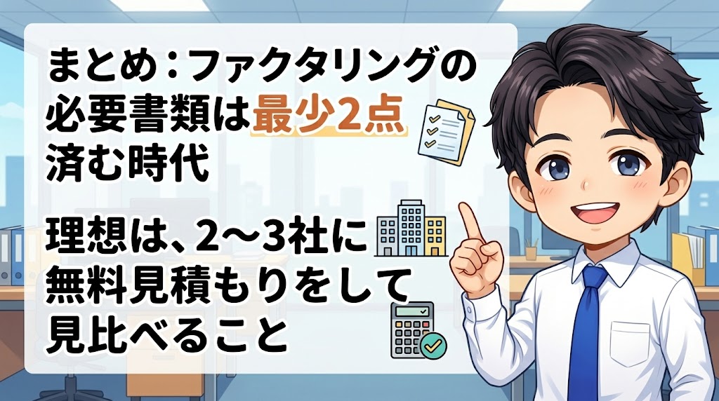 まとめ:ファクタリングの必要書類は最少2点で済む時代だ