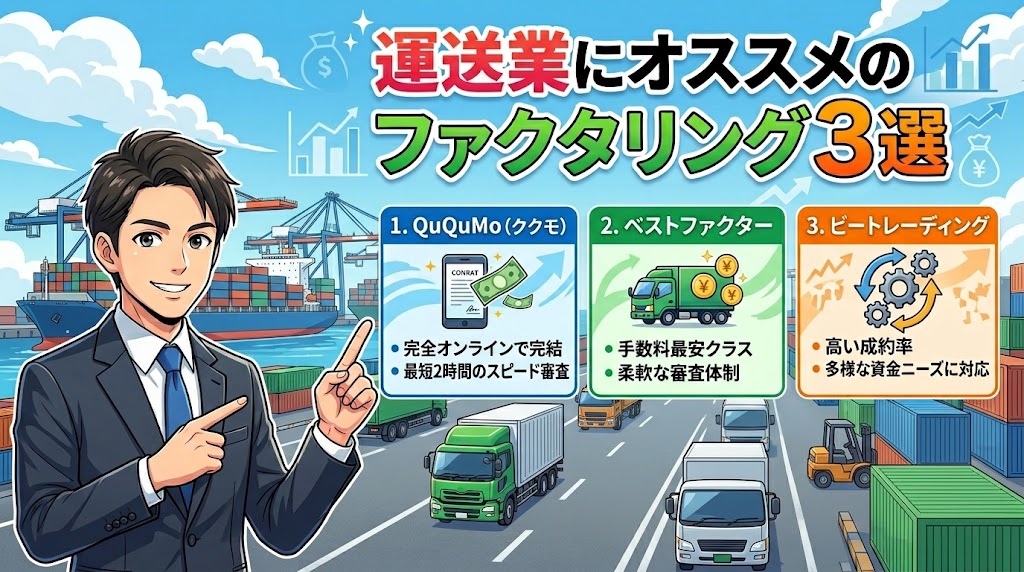 運送業の経営者にオススメのファクタリング会社3選