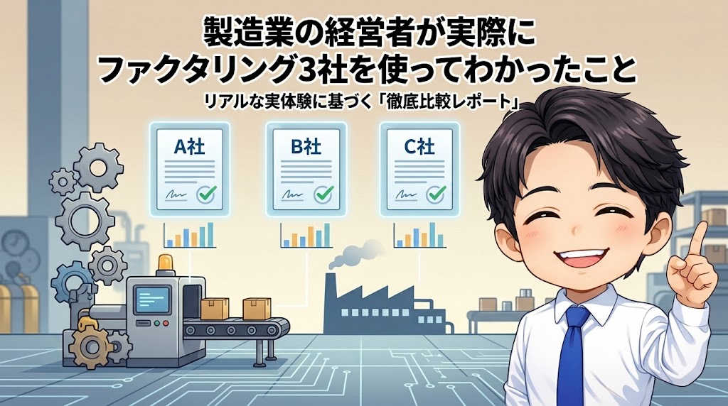 製造業の経営者が実際にファクタリング3社を使ってわかったこと