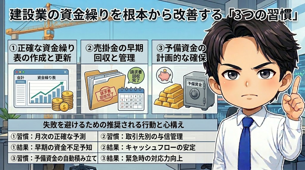 建設業の資金繰りを根本から改善する「3つの習慣」
