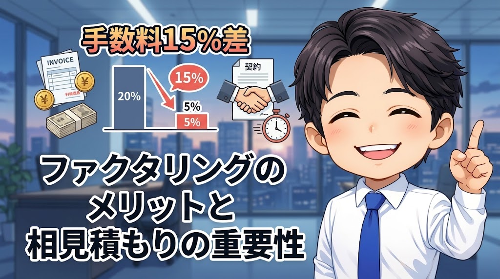 【手数料15%差】ファクタリングのメリットと相見積もりの重要性