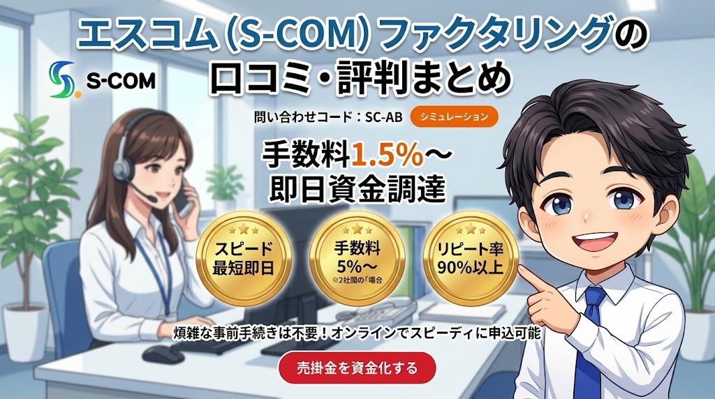 エスコム（S-COM）ファクタリングの口コミ・評判まとめ