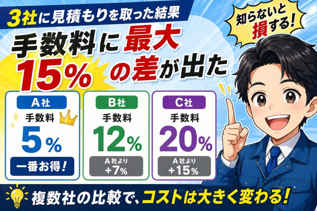 製造業ファクタリングで3社に見積もりを取った結果｜手数料に最大15%の差が出た