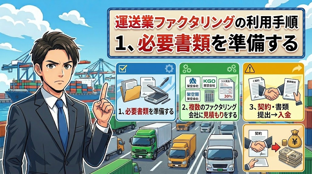 運送業ファクタリングの利用手順｜申し込みから入金までの流れ