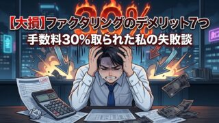 【大損】ファクタリングのデメリット7つ|手数料30%取られた私の失敗談