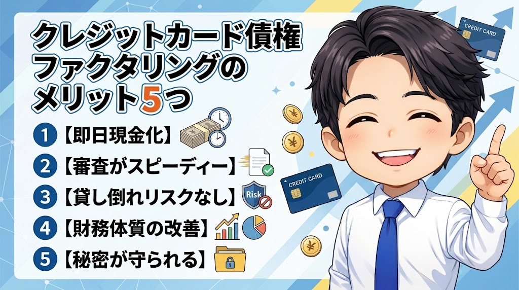 クレジットカード債権ファクタリングのメリット5つ
