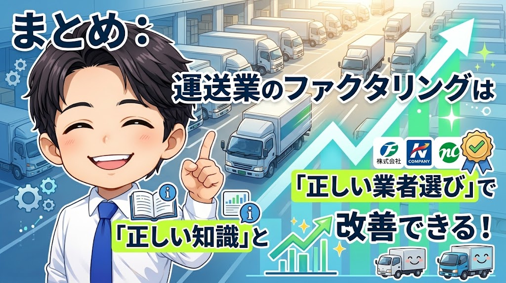 まとめ：運送業のファクタリング（資金繰り）は「正しい知識」と「正しい業者選び」で改善できる