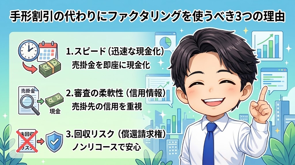 手形割引の代わりにファクタリングを使うべき3つの理由