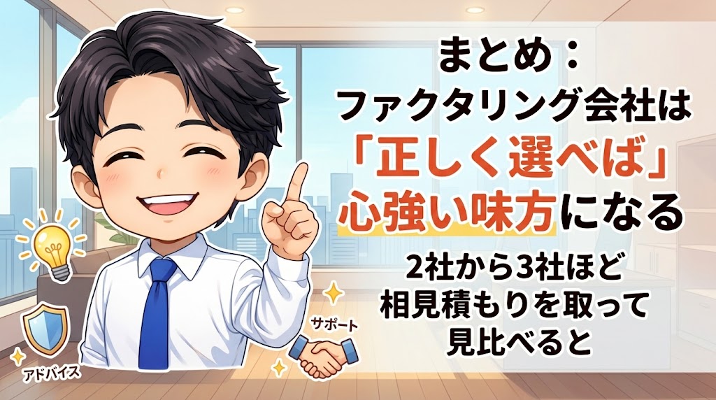 まとめ：ファクタリング会社は「正しく選べば」心強い味方になる