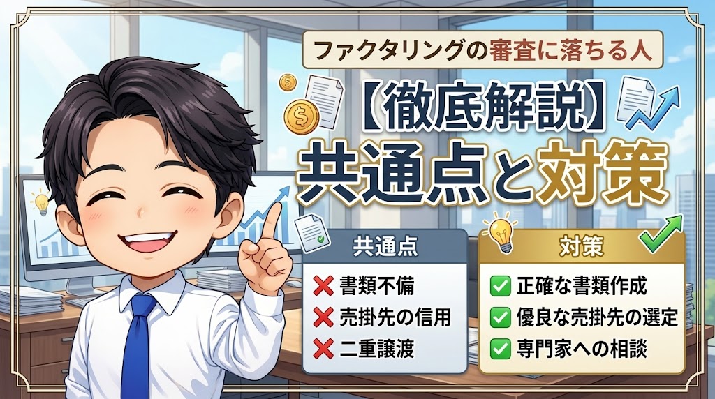 ファクタリングの審査に落ちる人の共通点と対策
