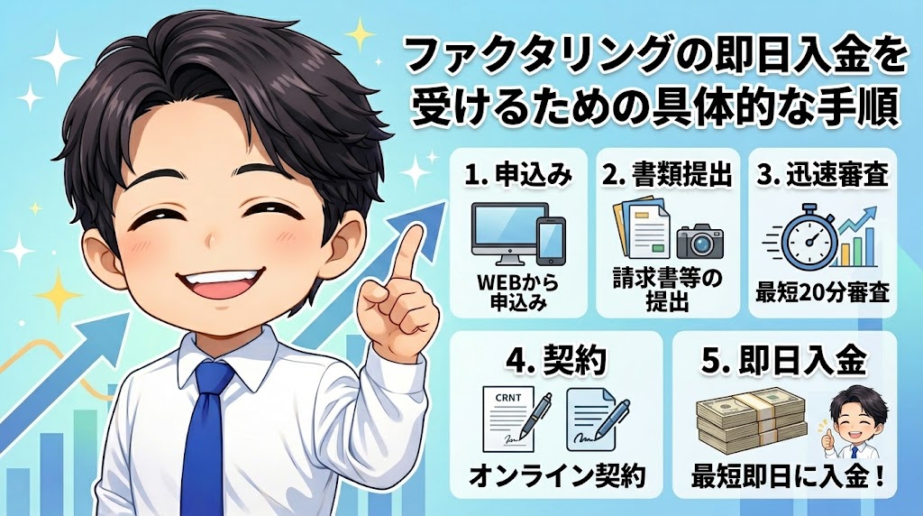 ファクタリングの即日入金を受けるための具体的な手順