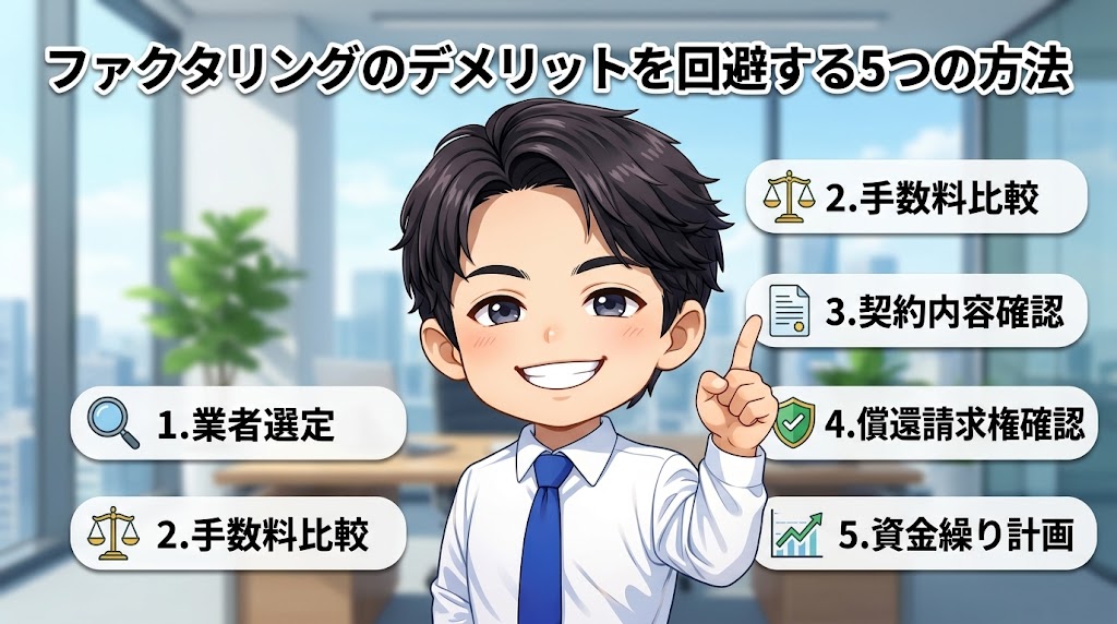 ファクタリングのデメリットを回避する5つの方法