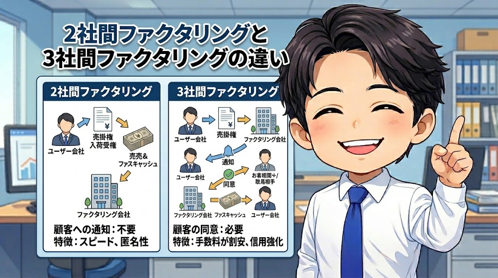 2社間ファクタリングと3社間ファクタリングの違い