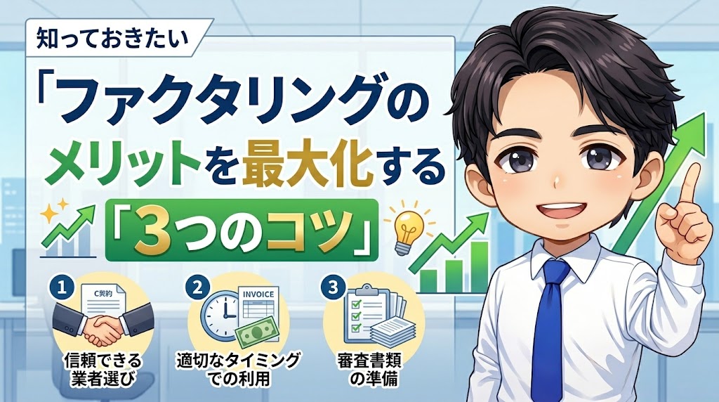 ファクタリングのメリットを最大化する3つのコツ
