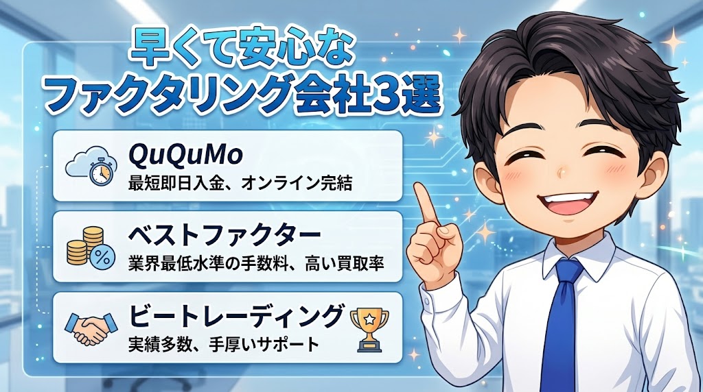 早くて安心なファクタリング会社3選｜実際に使って比較した