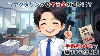 ファクタリングとヤミ金の違いは？手数料30%で騙された体験談