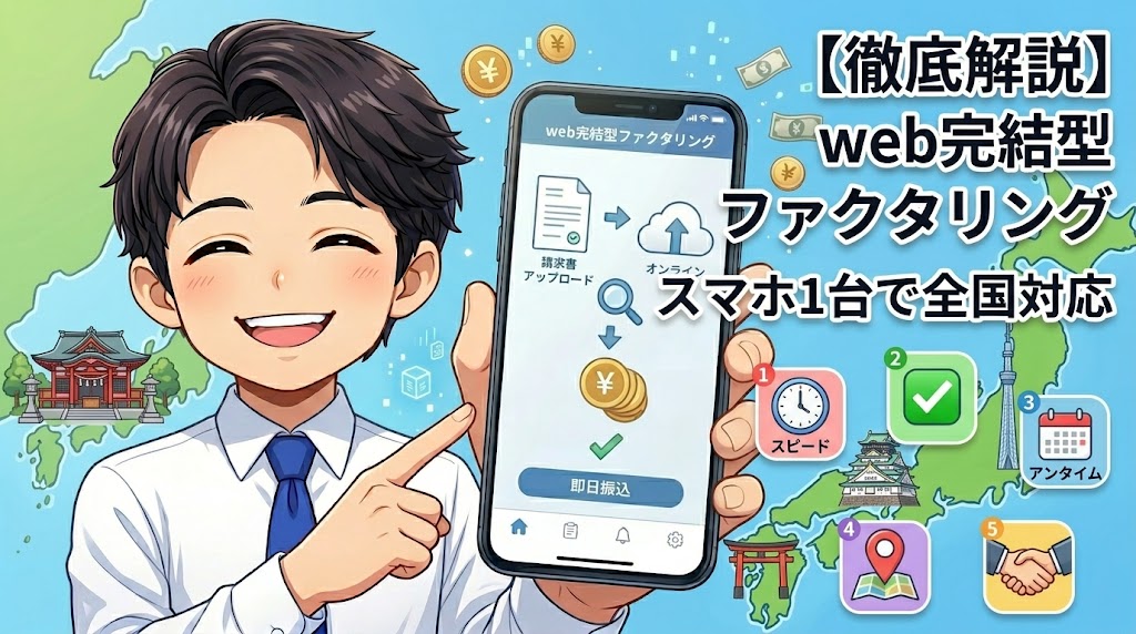 web完結型ファクタリングの5つのメリット｜スマホ1台で全国対応
