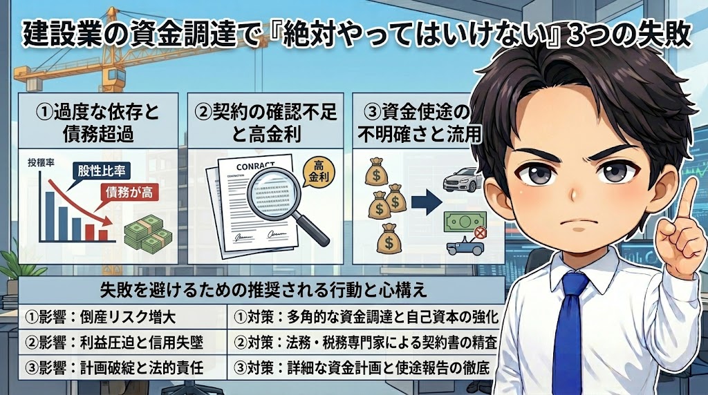 建設業の資金調達で「絶対やってはいけない」3つの失敗
