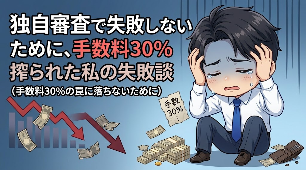独自審査で失敗しないために、手数料30%搾られた私の失敗談