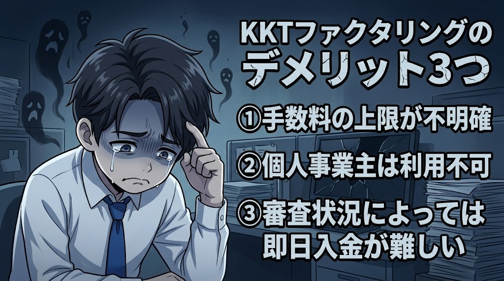 KKTファクタリングのデメリット3つ