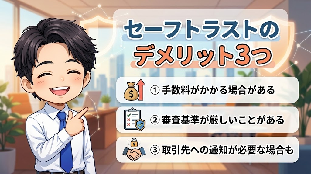 セーフトラスト ファクタリングのデメリット・注意点3つ