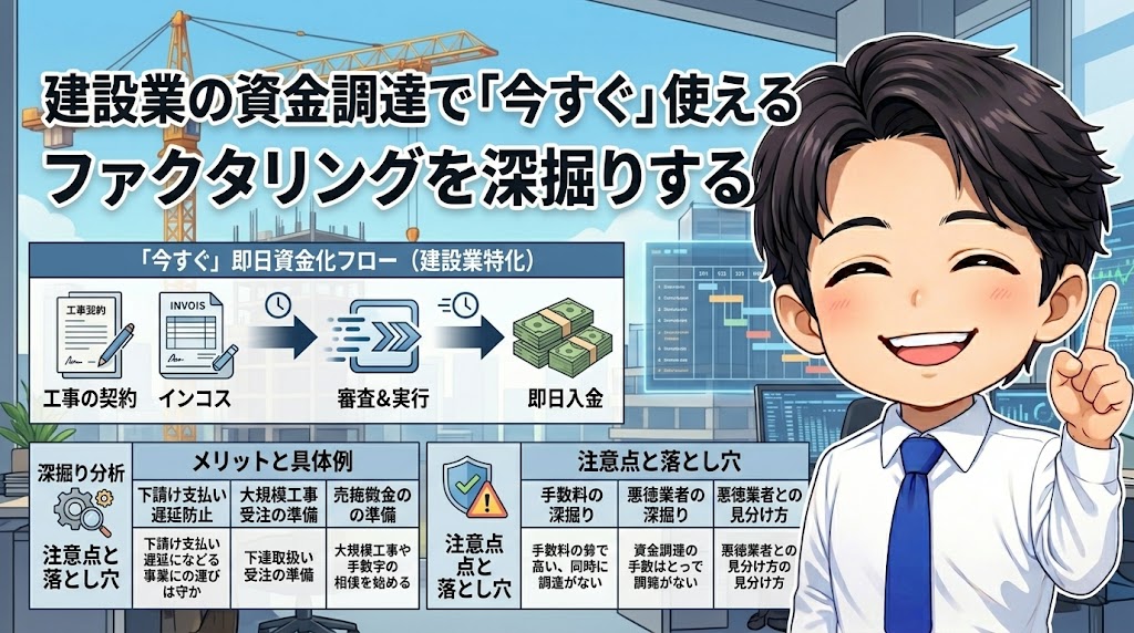 建設業の資金調達で「今すぐ」使えるファクタリングを深掘りする