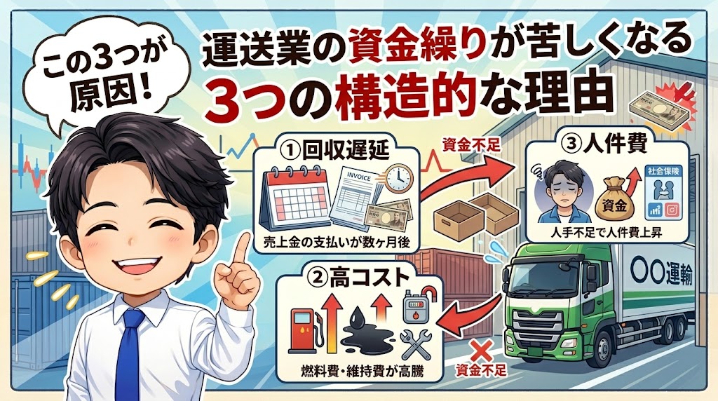 運送業の資金繰りが苦しくなる3つの構造的な理由