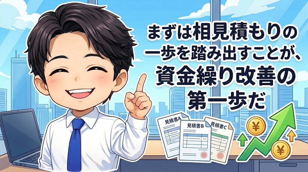 まずは相見積もりの一歩を踏み出すことが、資金繰り改善の第一歩だ