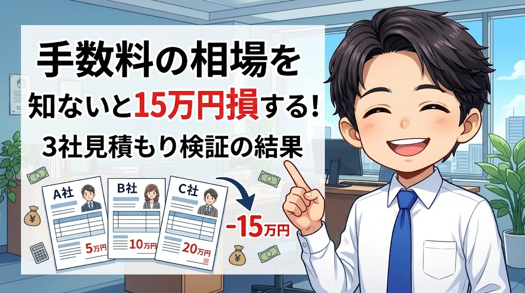 手数料の相場を知らないと15万円損する・3社見積もり検証の結果