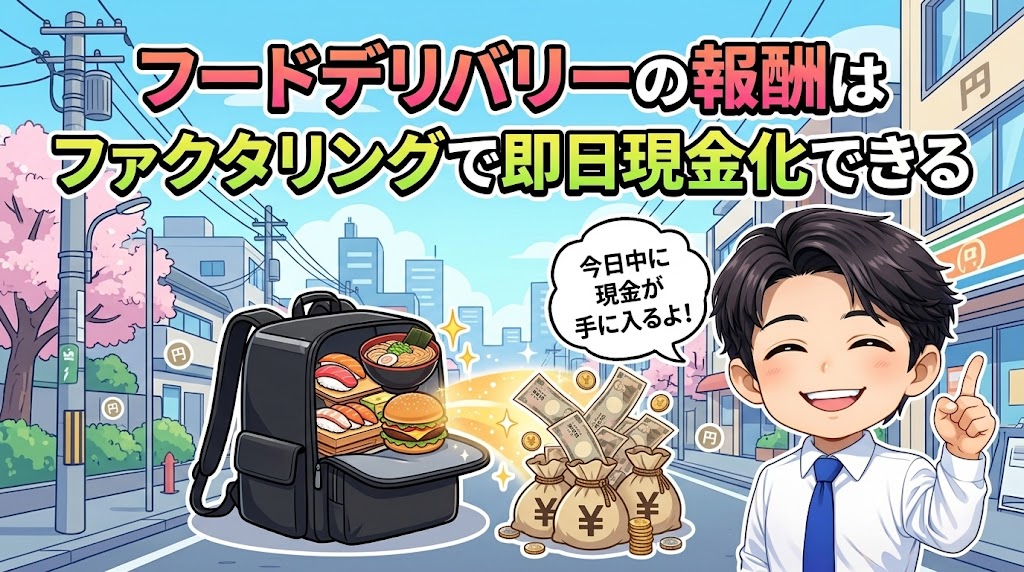 フードデリバリーの報酬はファクタリングで即日現金化できる