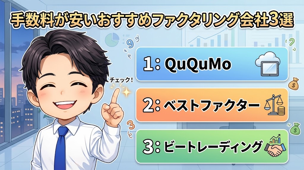 デメリットを克服できる、手数料が安いおすすめファクタリング会社3選