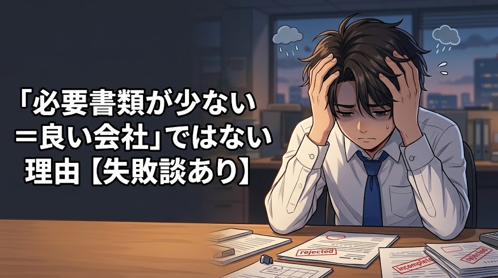 「必要書類が少ない=良い会社」ではない理由【失敗談あり】
