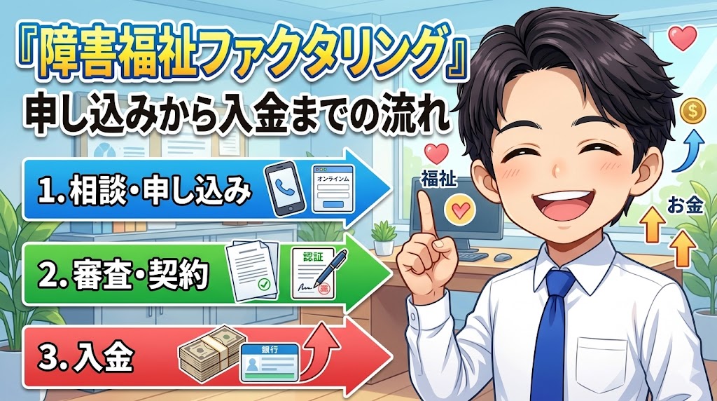 障害福祉ファクタリングの申し込みから入金までの流れ