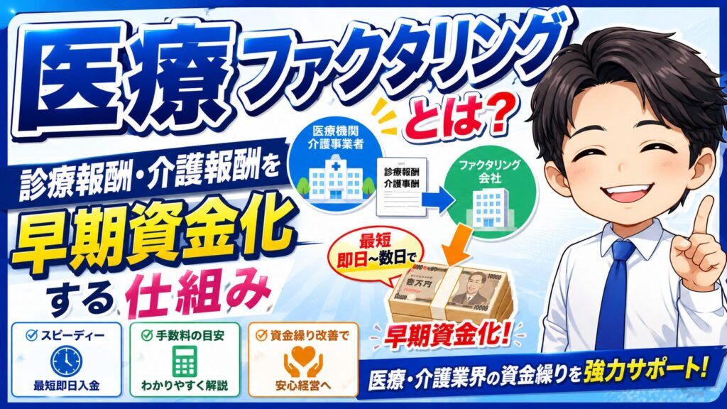 医療ファクタリングとは?診療報酬・介護報酬を早期資金化する仕組み