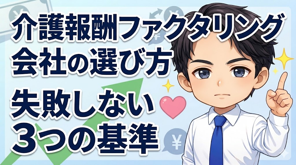 介護報酬ファクタリング会社の選び方｜失敗しない3つの基準