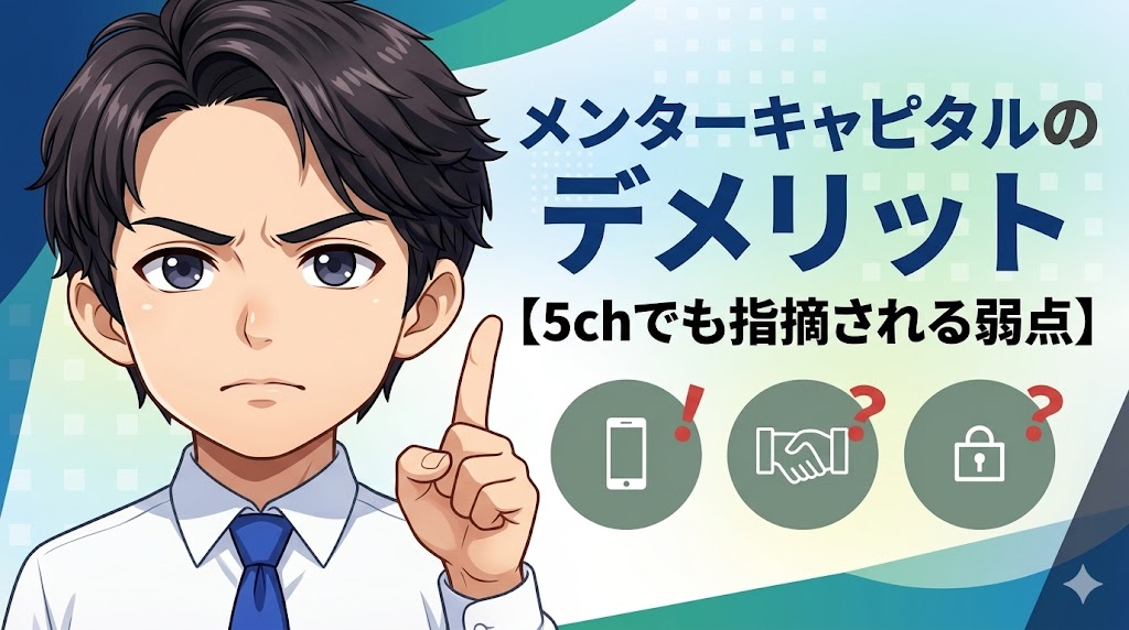 メンターキャピタルのデメリット【5chでも指摘される弱点】