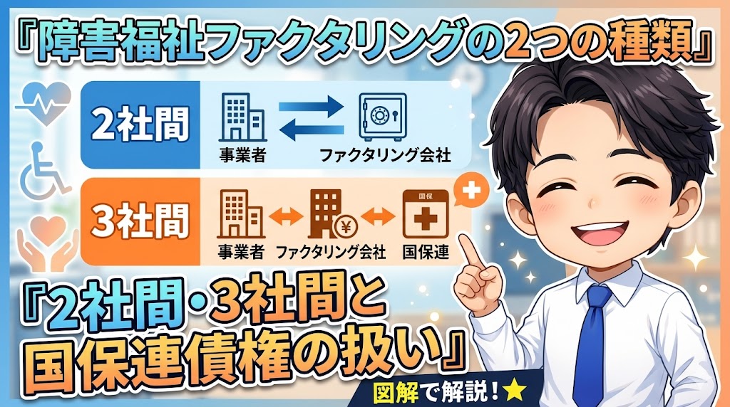 障害福祉ファクタリングの2つの種類（2社間・3社間）と国保連債権の扱い