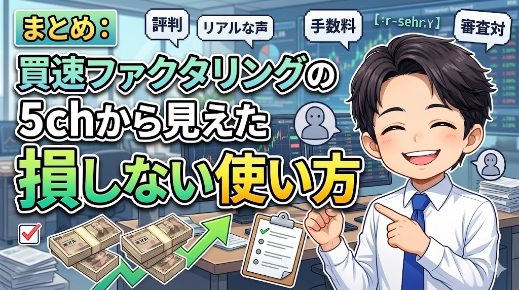 まとめ：買速ファクタリングの5chから見えた、損しない使い方