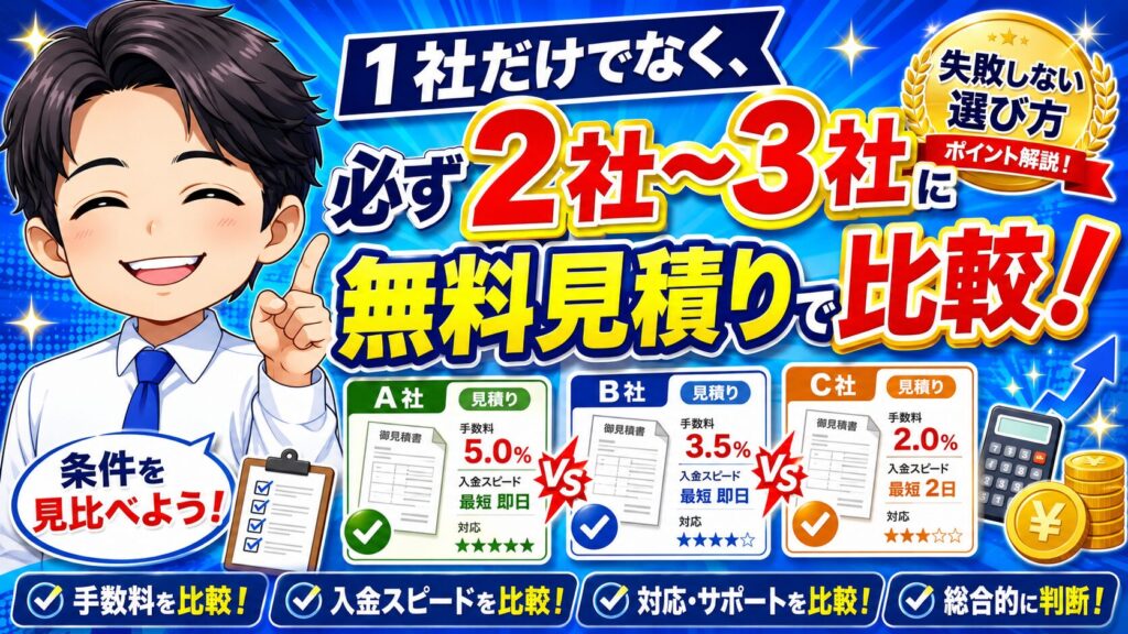 1社だけでなく、必ず2社から3社に無料見積りをして比較すること