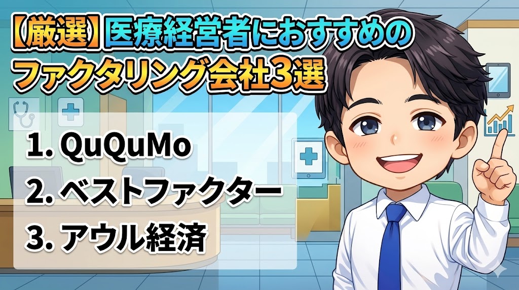 【厳選】医療経営者におすすめのファクタリング会社3選