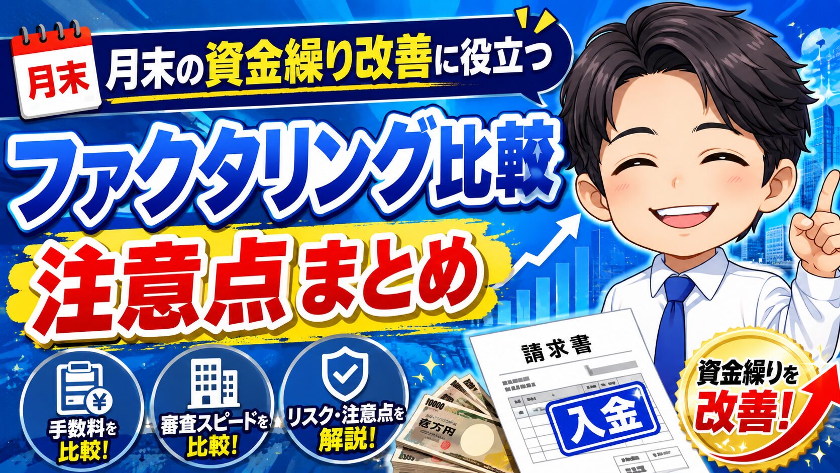 月末の資金繰り改善に役立つファクタリング比較と注意点まとめ
