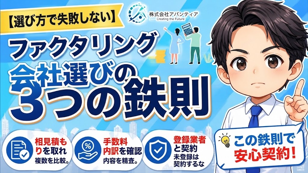 ファクタリング会社選びで失敗しないための3つの鉄則