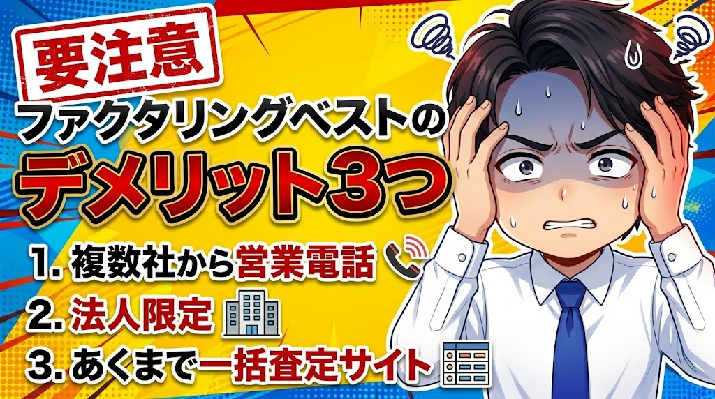 ファクタリングベストの口コミ・評判｜デメリット3つ